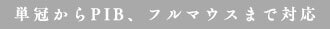 単冠からPIB、フルマウスまで対応